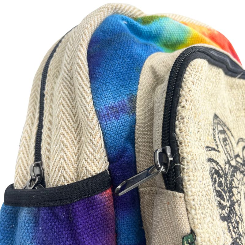 Tiedye Hanf Mittelgroßer Rucksack – 7 Chakra