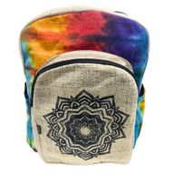 Großer Rucksack aus Tiedye-Hanf – Mandala