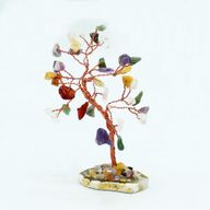 Edelsteinbaum - Mehrere Steine auf natürlicher Achatbasis (35 Steine)