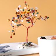 Großer Edelsteinbaum - Mehrere Steine auf natürlicher Achatbasis (100 Steine)