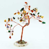Großer Edelsteinbaum - Mehrere Steine auf natürlicher Achatbasis (100 Steine)