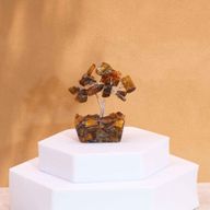 Mini-Edelsteinbäume auf Orgonitbasis – Tigerauge (15 Steine)