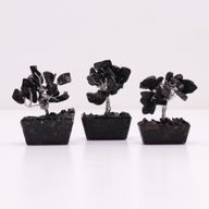 Mini-Edelsteinbäume auf Orgonitbasis - Schwarzer Achat (15 Steine)