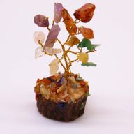 Mini-Edelsteinbäume auf Holzsockel – mehrere Steine (15 Steine)