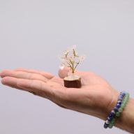 Mini-Edelsteinbäume auf Holzsockel – Bergquarz (15 Steine)