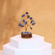 Mini-Edelsteinbäume auf Holzsockel – Sodalith (15 Steine)