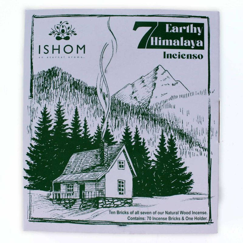 Display-Set mit 70 Räuchersteinen und Brenner – 7 Earthy Himalaya Incenso