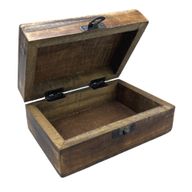 Mittelgroße Holzkiste mit Keramikglasur – 15 x 10 x 6 cm – Weiß