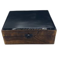 Große Holzkiste mit Keramikglasur - 20x15x7.5cm - Schwarz