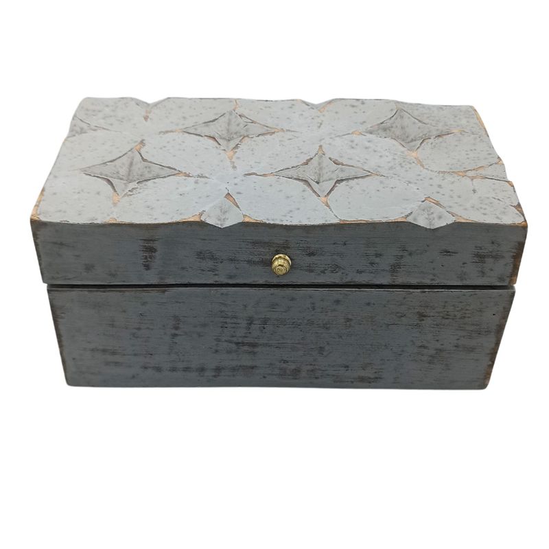 Vintage Deco – Mehrzweckbox – 22 x 12 x 10 cm – grauer Stern