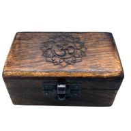 Pillendose aus Holz, 9 x 5 x 4 cm, mit geschnitzten Motiven, sortiert