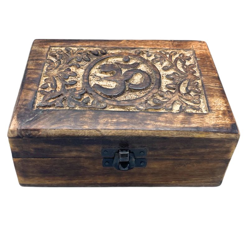 Mittelgroße Aufbewahrungsbox aus Holz 15x10x6cm - Om