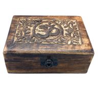 Mittelgroße Aufbewahrungsbox aus Holz 15x10x6cm - Om