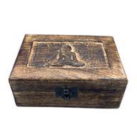 Mittelgroße Aufbewahrungsbox aus Holz, 15 x 10 x 6 cm – Buddha