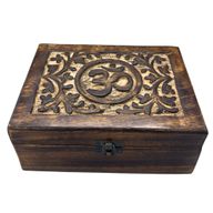 Große Aufbewahrungsbox aus Holz 20x15x7,5cm - Om