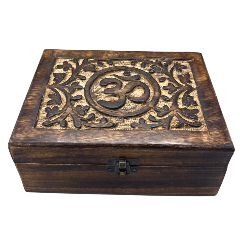Große Aufbewahrungsbox aus Holz 20x15x7,5cm - Om