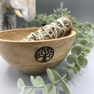 Holzschale für Räucher- und Ritualopfer – Baum des Lebens – 13 x 7 cm