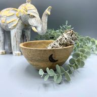 Holzschale für Räucher- und Ritualopfer - Drei Monde – 13 x 7 cm