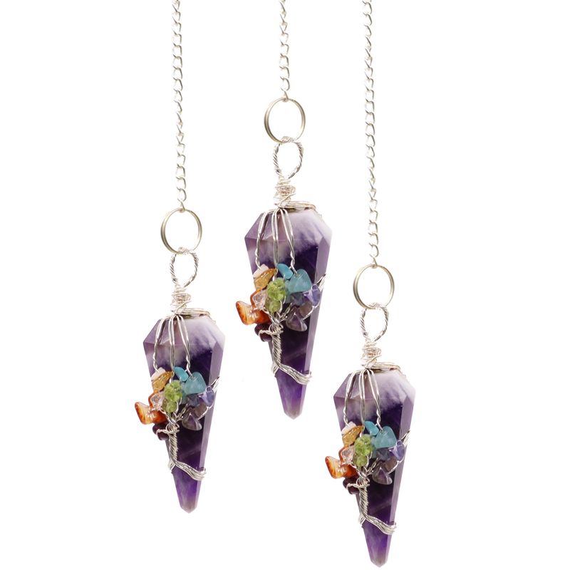Magisches Pendel – Sieben Chakra – Amethyst