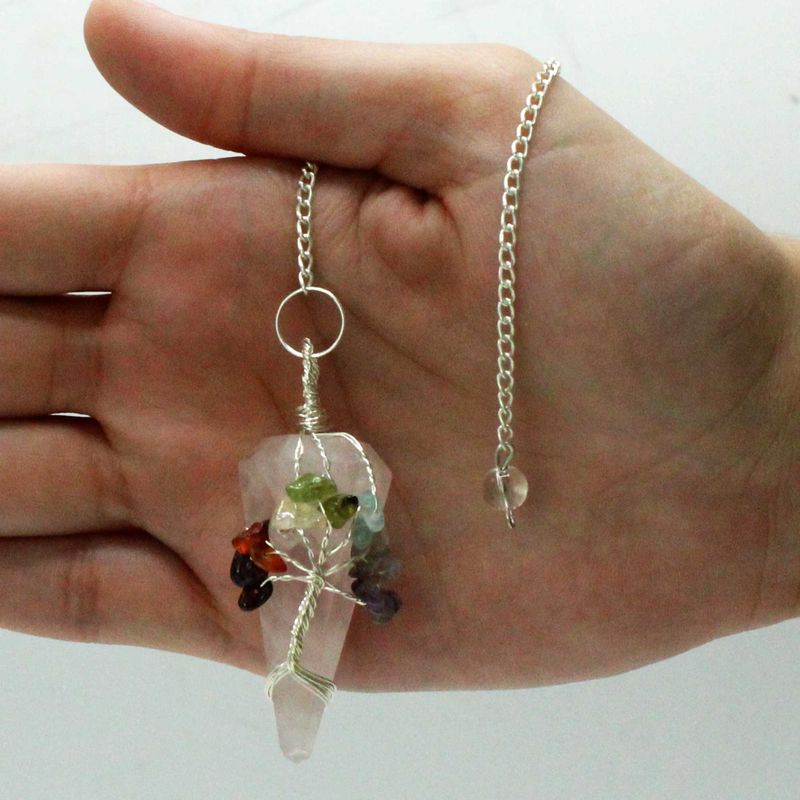 Magisches Pendel – Sieben Chakra – Rosenquarz
