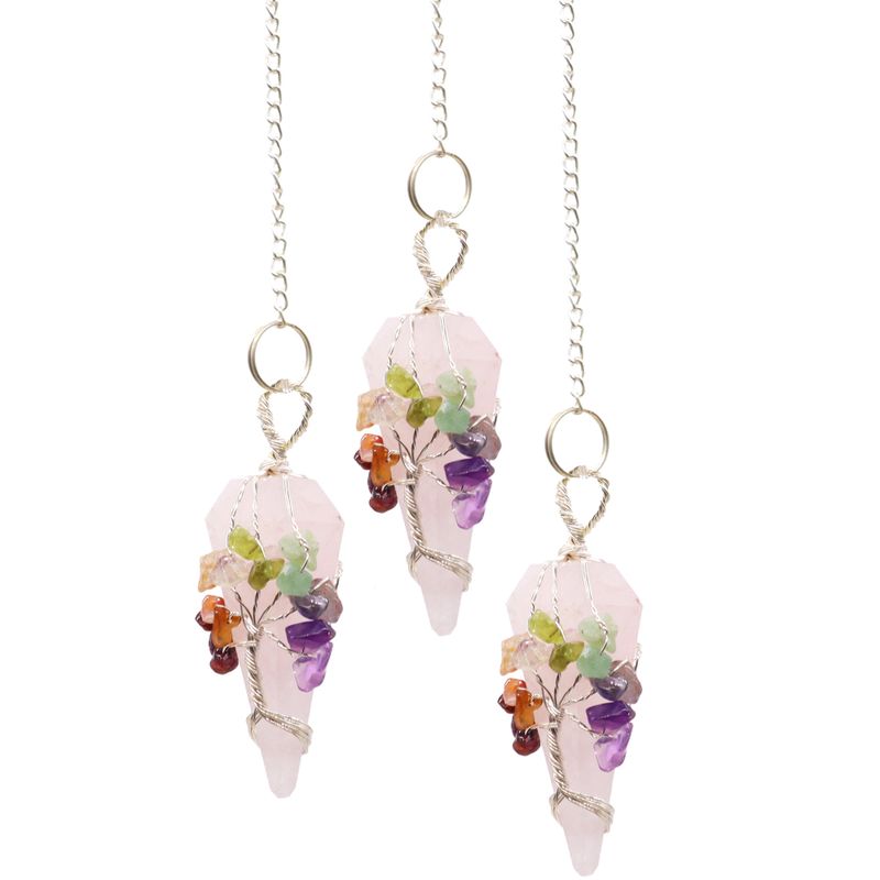 Magisches Pendel – Sieben Chakra – Rosenquarz
