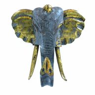 Großer Elefantenkopf – Gold und Grau