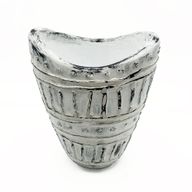 Vase in Form eines breiten Halses – Cremefarben, 22 cm