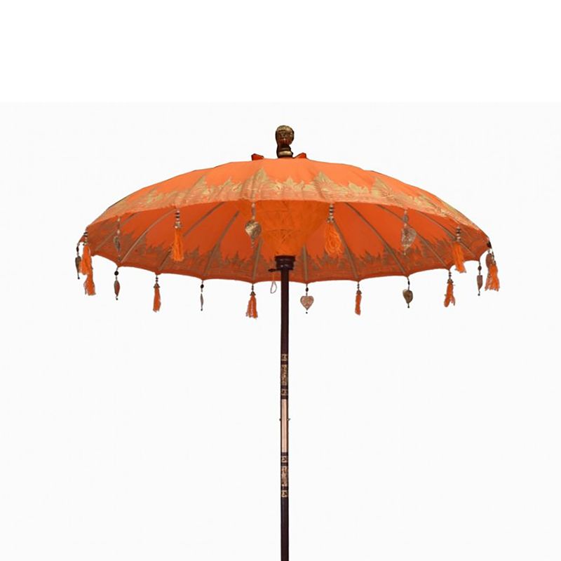 Bali Terrassen-Parasol - Baumwolle - Orangene Deko - 2 m