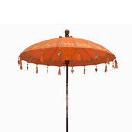 Bali Terrassen-Parasol - Baumwolle - Orangene Deko - 2 m