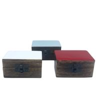 Pillendose aus Holz, 9 x 5 x 4 cm – Farben aus massiver Keramik – sortiert