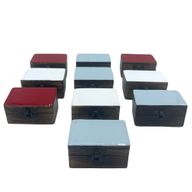 Pillendose aus Holz, 9 x 5 x 4 cm – Farben aus massiver Keramik – sortiert