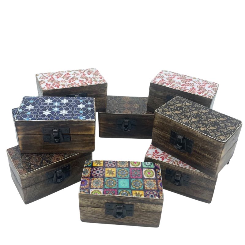 Pillendosen aus Holz 9x5x4cm - Meena Work - Sortiert