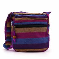 Große Nepal-Schultertasche (verstellbarer Riemen) – Wilde Blumen