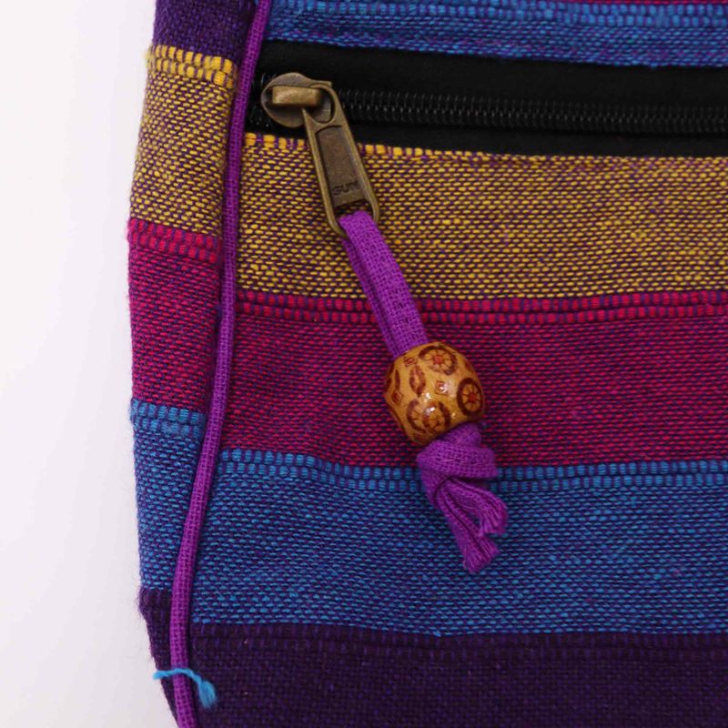 Große Nepal-Schultertasche (verstellbarer Riemen) – Wilde Blumen