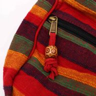 Große Nepal-Schultertasche (verstellbarer Riemen) – Sunset Reds