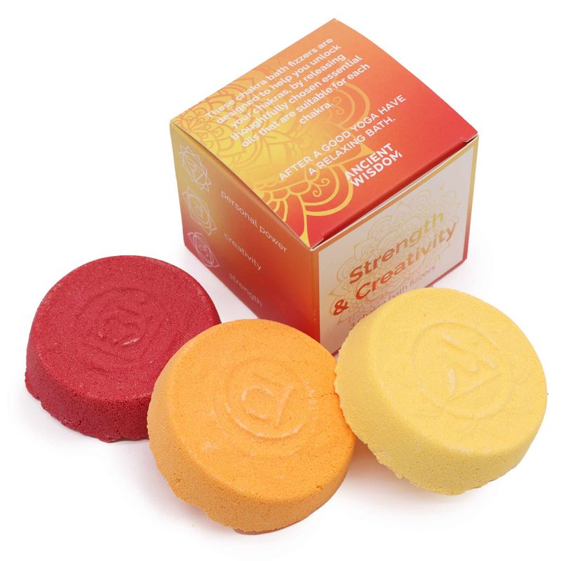 Chakra Bath Fizz – Kleine Box – Stärke und Kreativität