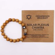 Solarplexus-Chakra-Armreif aus Zedernholz mit Citrin