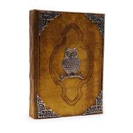 Hefty Coffee Tan Buch – Zink-Eulen-Dekor – 200 Seiten mit Büttenrändern – 26 x 18 cm
