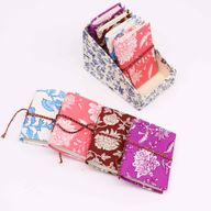 Verschiedene baumwollgebundene Notizbücher mit Blumendruck, 7 x 10 cm (Display-Packung)