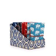 Blockdruck-Notizbücher mit Baumwolleinband, 7 x 10 cm (Display-Packung)