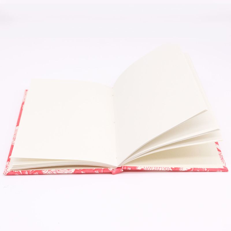 Baumwollgebundene Notizbücher, 20 x 15 cm, 96 Seiten, rosa Blumenmuster
