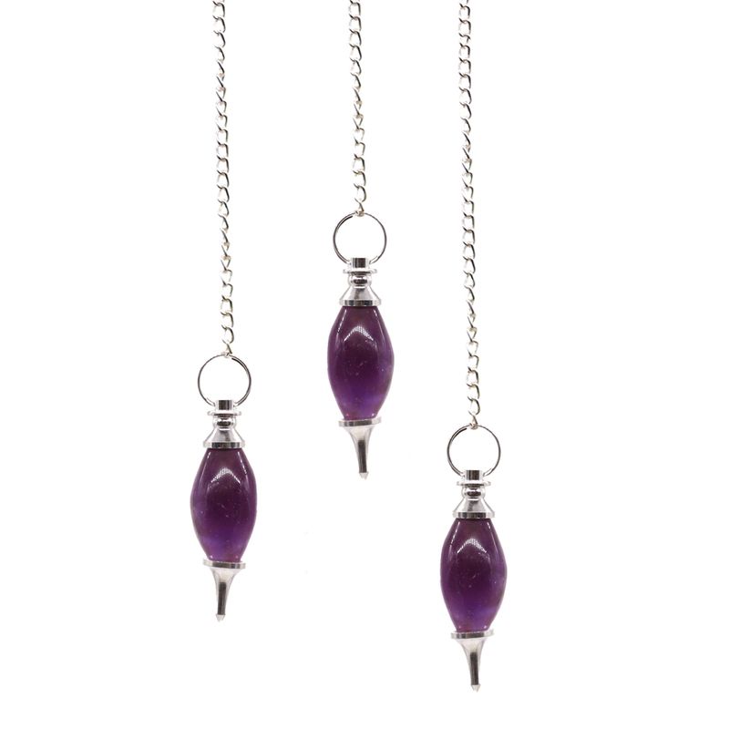 Lingamförmiges Edelsteinpendel – Amethyst