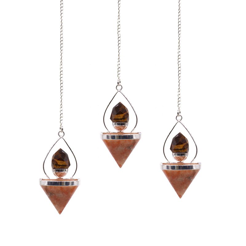 Edelstein-Laterne des Lebens-Pendels – Sonnenstein und Tigerauge
