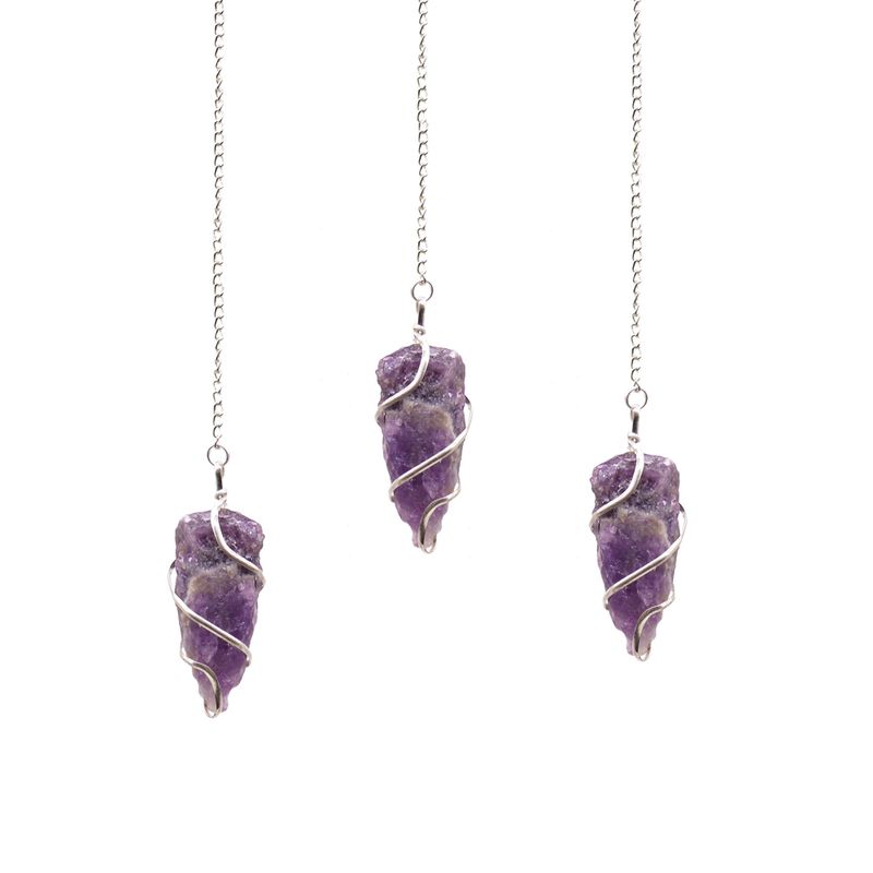 Rohes Edelsteinpendel - Amethyst