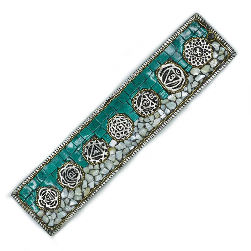 Räucherstäbchenhalter mit 7 Chakren und tibetischem Dekor