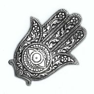 Hamsa-Räucherstäbchenhalter aus poliertem Aluminium, 14 cm