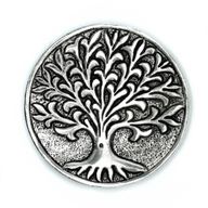 Räucherstäbchenhalter Lebensbaum aus poliertem Aluminium, 10 cm