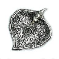 Elefantenblatt-Räucherstäbchenhalter aus poliertem Aluminium, 11 cm