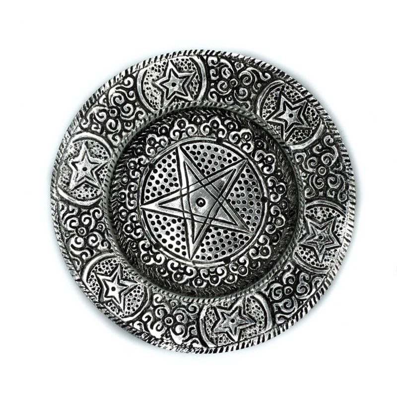 Polierter Pentagon-Räucherstäbchenhalter aus Aluminium, 11,5 cm