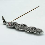 Polierter Buddha-Räucherstäbchenhalter aus Aluminium, lang, 20 cm